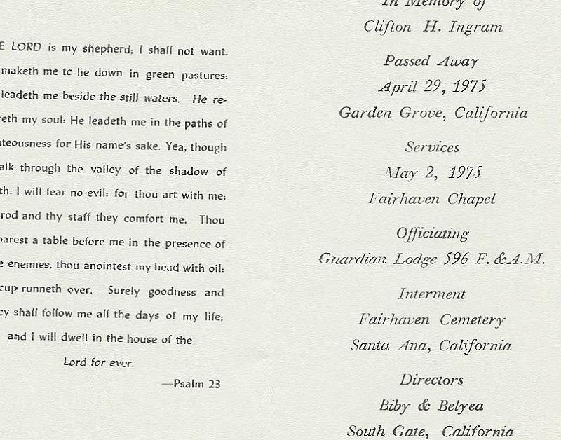 Clif Ingram Funeral 042975